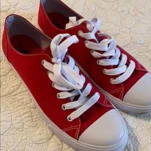 NEW Mossimo red and white “chucks”